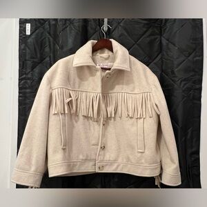 Fringe Jacket - Miss Selfridge - Cream Color - Petite